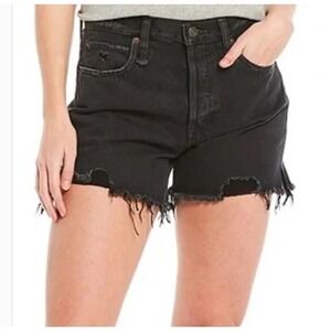 Free People Black Makai‎ Fray Shorts Montero Size 24 NWOT